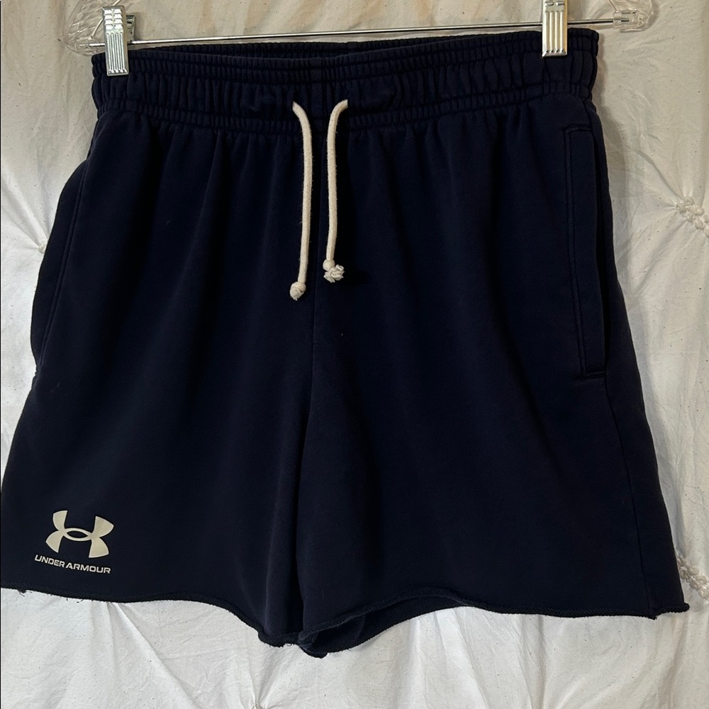 Under Armour Navy Blue Athletic Shorts- Size Medium - Picture 2 of 8